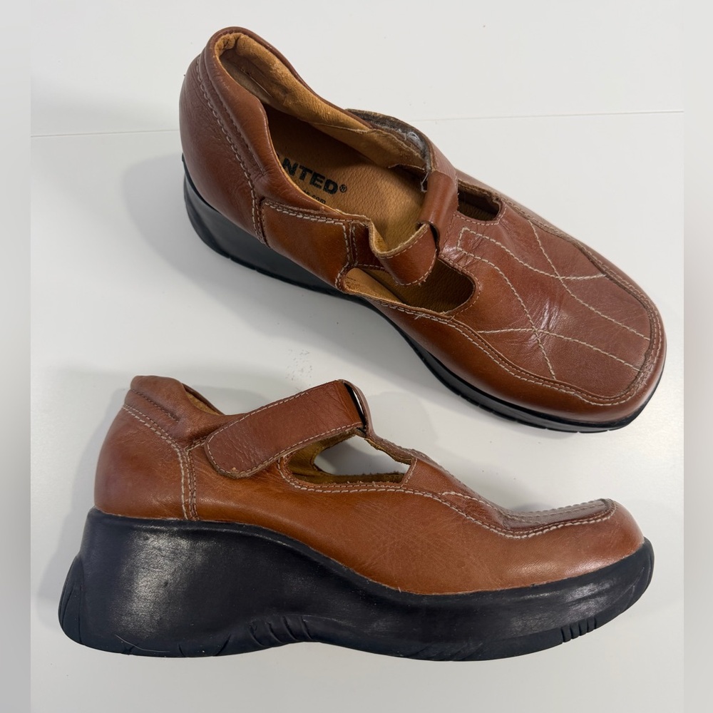 WANTED Vintage 90s Brown Leather Mary Jane Comfort‎ Shoe 8.5
